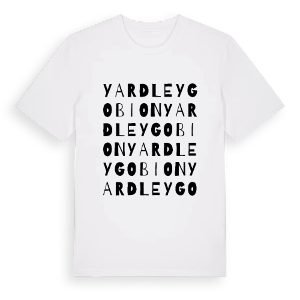 Yardley Gobion ordlek t-shirt – ekologisk bomull t-shirt från Pinshirt