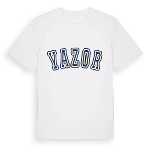 Yazor college t-shirt – ekologisk bomull t-shirt från Pinshirt