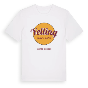 Yelling cirkel t-shirt – ekologisk bomull t-shirt från Pinshirt