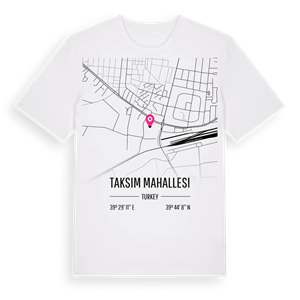 Taksim Mahallesi karta t-shirt – ekologisk bomull t-shirt från Pinshirt