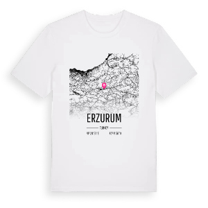 Erzurum karta t-shirt – ekologisk bomull t-shirt från Pinshirt