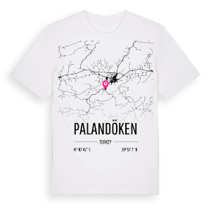 Palandöken karta t-shirt – ekologisk bomull t-shirt från Pinshirt