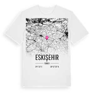 Eskişehir karta t-shirt – ekologisk bomull t-shirt från Pinshirt