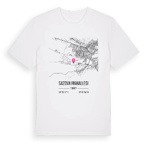 Sazova Mahallesi karta t-shirt – ekologisk bomull t-shirt från Pinshirt