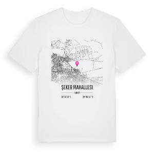 Şeker Mahallesi karta t-shirt – ekologisk bomull t-shirt från Pinshirt