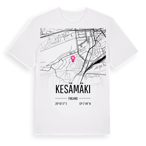 Kesämäki karta t-shirt – ekologisk bomull t-shirt från Pinshirt