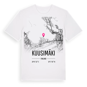 Kuusimäki karta t-shirt – ekologisk bomull t-shirt från Pinshirt