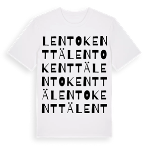 Lentokenttä ordlek t-shirt – ekologisk bomull t-shirt från Pinshirt