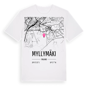 Myllymäki karta t-shirt – ekologisk bomull t-shirt från Pinshirt