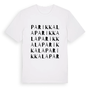 Parikkala ordlek t-shirt – ekologisk bomull t-shirt från Pinshirt