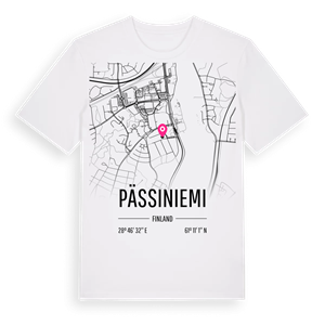 Pässiniemi karta t-shirt – ekologisk bomull t-shirt från Pinshirt