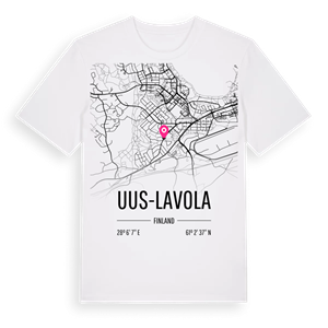 Uus-Lavola karta t-shirt – ekologisk bomull t-shirt från Pinshirt
