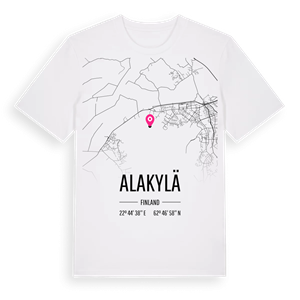 Alakylä karta t-shirt – ekologisk bomull t-shirt från Pinshirt
