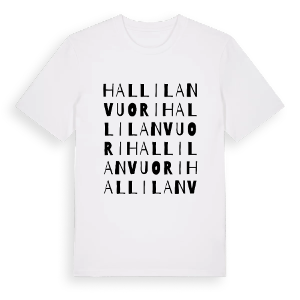 Hallilanvuori ordlek t-shirt – ekologisk bomull t-shirt från Pinshirt