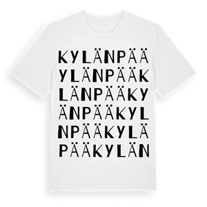 Kylänpää ordlek t-shirt – ekologisk bomull t-shirt från Pinshirt