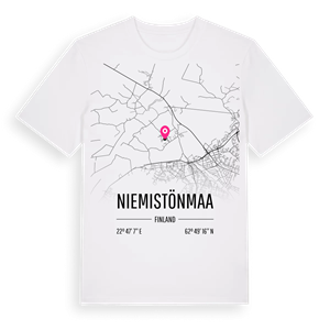 Niemistönmaa karta t-shirt – ekologisk bomull t-shirt från Pinshirt