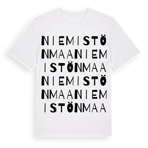 Niemistönmaa ordlek t-shirt – ekologisk bomull t-shirt från Pinshirt
