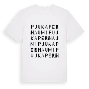 Puukapernaumi ordlek t-shirt – ekologisk bomull t-shirt från Pinshirt