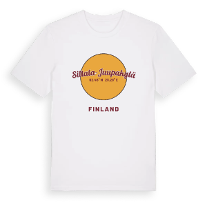 Siltala-Juupakylä cirkel t-shirt – ekologisk bomull t-shirt från Pinshirt