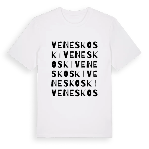 Veneskoski ordlek t-shirt – ekologisk bomull t-shirt från Pinshirt