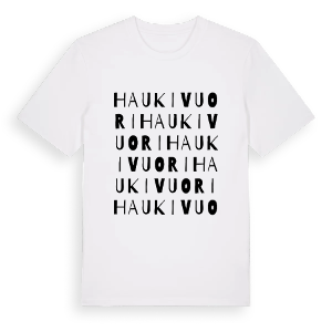 Haukivuori ordlek t-shirt – ekologisk bomull t-shirt från Pinshirt