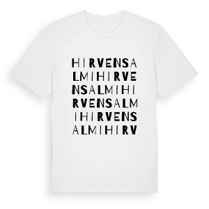 Hirvensalmi ordlek t-shirt – ekologisk bomull t-shirt från Pinshirt
