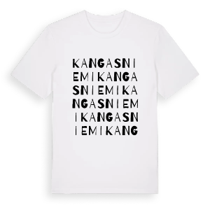Kangasniemi ordlek t-shirt – ekologisk bomull t-shirt från Pinshirt