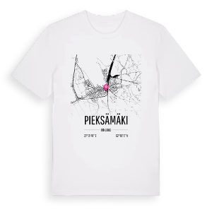 Pieksämäki karta t-shirt – ekologisk bomull t-shirt från Pinshirt