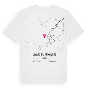Casas de Miravete karta t-shirt – ekologisk bomull t-shirt från Pinshirt