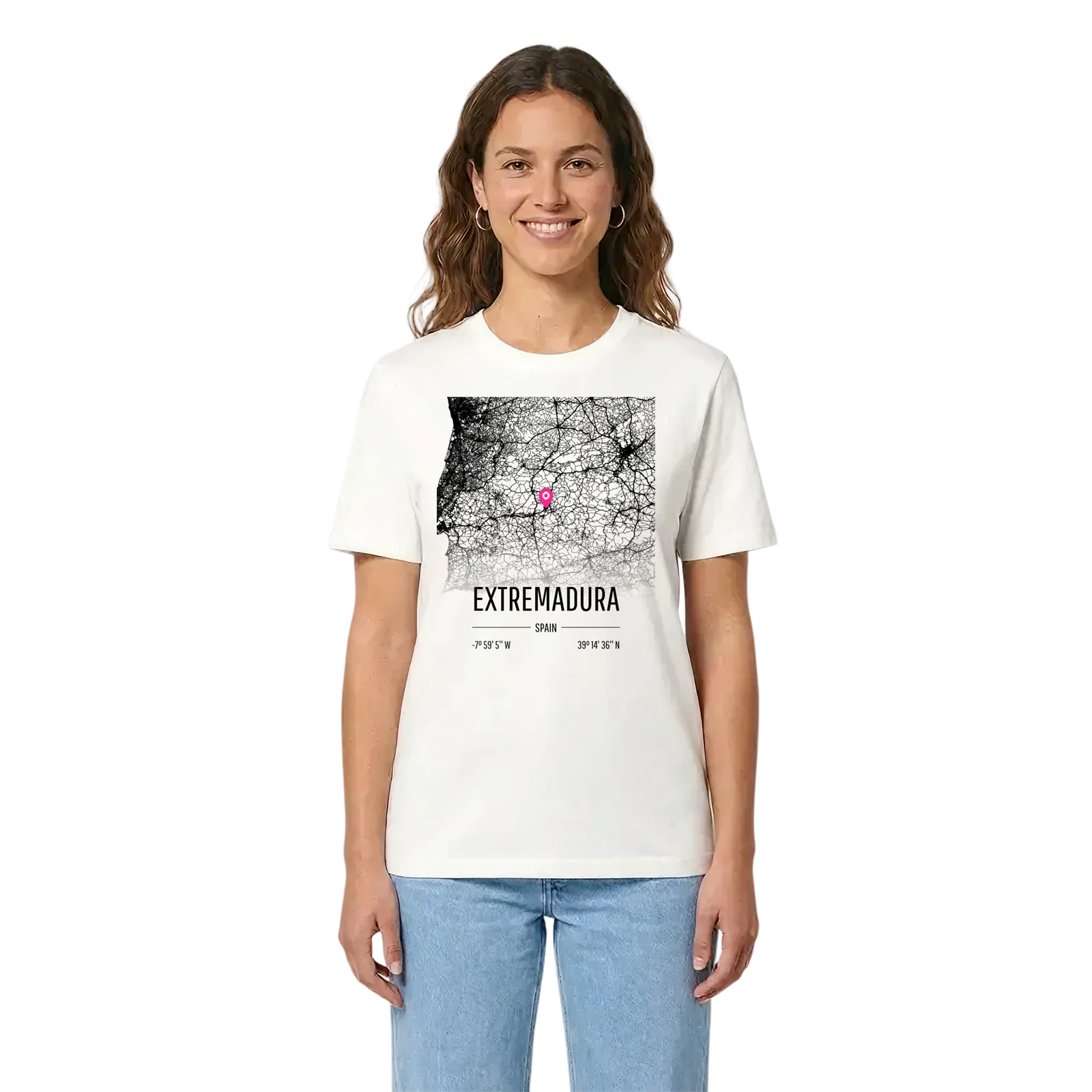 Extremadura karta t-shirt – White, i miljö