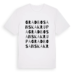 Grad Bosanska Krupa ordlek t-shirt – ekologisk bomull t-shirt från Pinshirt