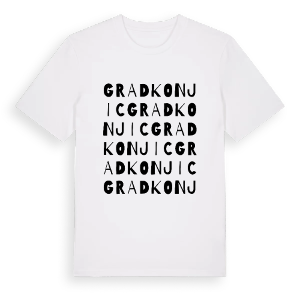 Grad Konjic ordlek t-shirt – ekologisk bomull t-shirt från Pinshirt