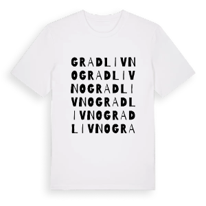 Grad Livno ordlek t-shirt – ekologisk bomull t-shirt från Pinshirt