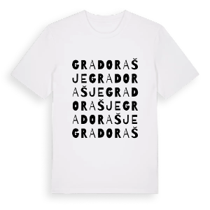Grad Orašje ordlek t-shirt – ekologisk bomull t-shirt från Pinshirt