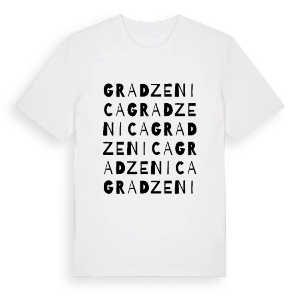 Grad Zenica ordlek t-shirt – ekologisk bomull t-shirt från Pinshirt