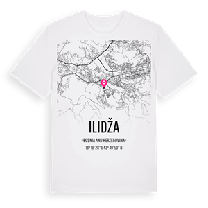 Ilidža karta t-shirt – ekologisk bomull t-shirt från Pinshirt