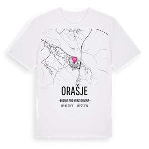Orašje karta t-shirt – ekologisk bomull t-shirt från Pinshirt