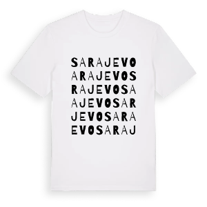 Sarajevo ordlek t-shirt – ekologisk bomull t-shirt från Pinshirt