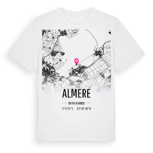 Almere karta t-shirt – ekologisk bomull t-shirt från Pinshirt
