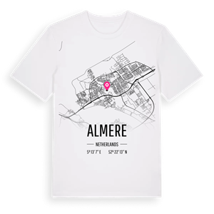 Almere karta t-shirt – ekologisk bomull t-shirt från Pinshirt