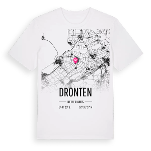 Dronten karta t-shirt – ekologisk bomull t-shirt från Pinshirt