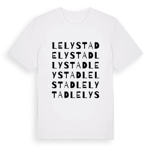 Lelystad ordlek t-shirt – ekologisk bomull t-shirt från Pinshirt