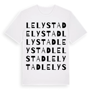 Lelystad ordlek t-shirt – ekologisk bomull t-shirt från Pinshirt