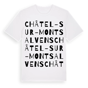 Châtel-sur-Montsalvens ordlek t-shirt – ekologisk bomull t-shirt från Pinshirt