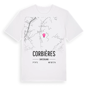 Corbières karta t-shirt – ekologisk bomull t-shirt från Pinshirt
