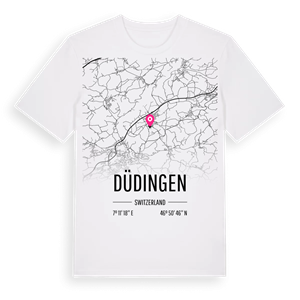 Düdingen karta t-shirt – ekologisk bomull t-shirt från Pinshirt