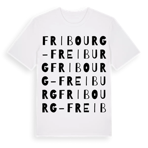 Fribourg - Freiburg ordlek t-shirt – ekologisk bomull t-shirt från Pinshirt