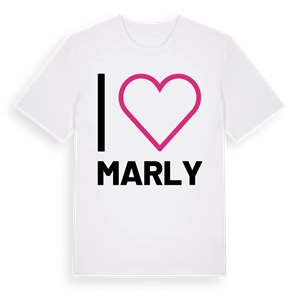 Jag älskar Marly t-shirt stort tryck – ekologisk bomull t-shirt från Pinshirt