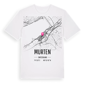 Murten karta t-shirt – ekologisk bomull t-shirt från Pinshirt