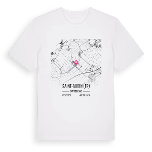 Saint-Aubin (FR) karta t-shirt – ekologisk bomull t-shirt från Pinshirt